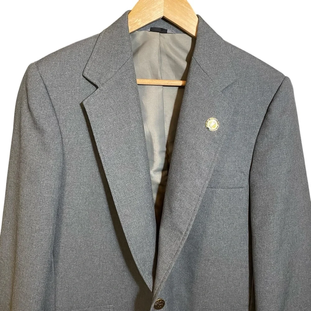 VGT Haggar Men's Blazer Jacket Sport Suit Front Buttons/Pockets Grey 40